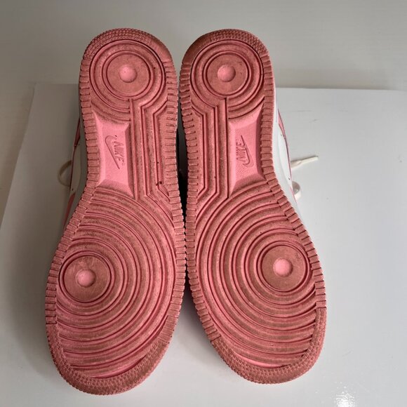 Vintage Nike Women Shoe 10.5 Air Force One Swoosh Low Lace Sneaker Pink Core Go - Picture 14 of 14